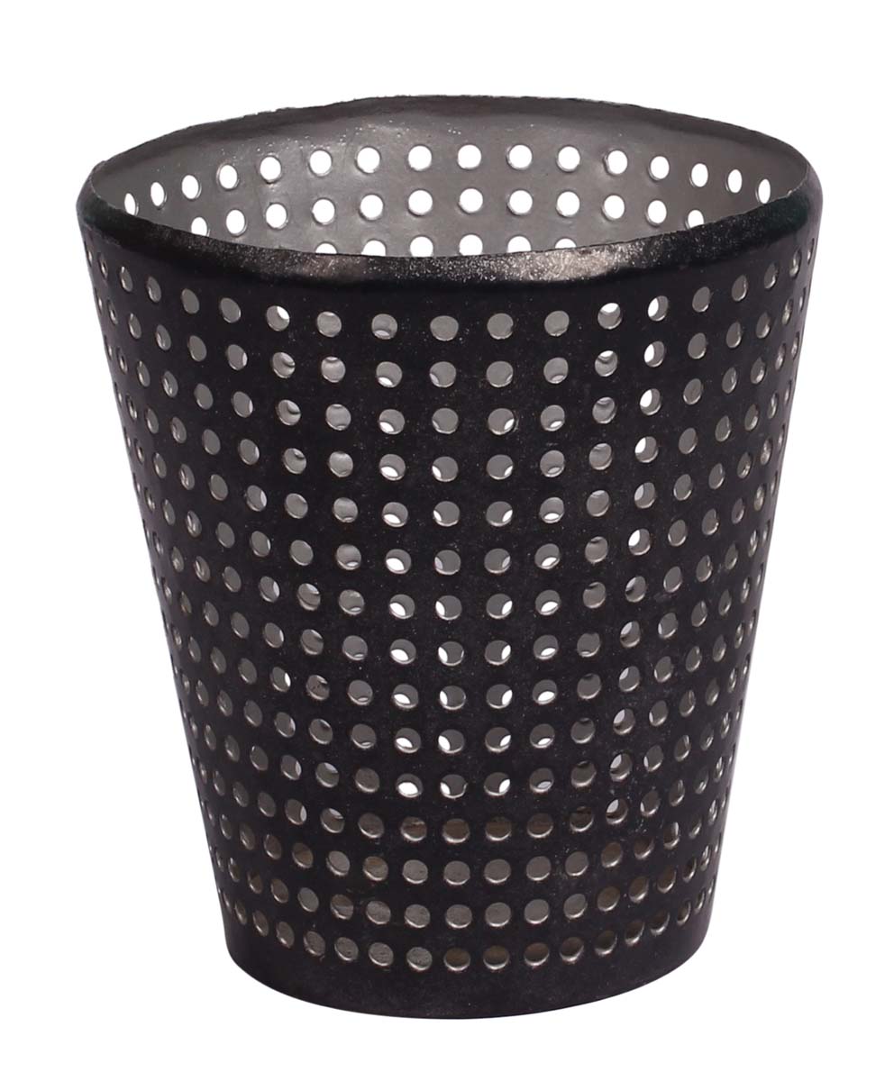 Black & Gray Votive Candle Stand - Handmade in Iron - Circle Shaped Cut-Outs - Tea-Light Candle Holders in Metal - Decorative Centerpieces - Buy in Bulk Wholesale